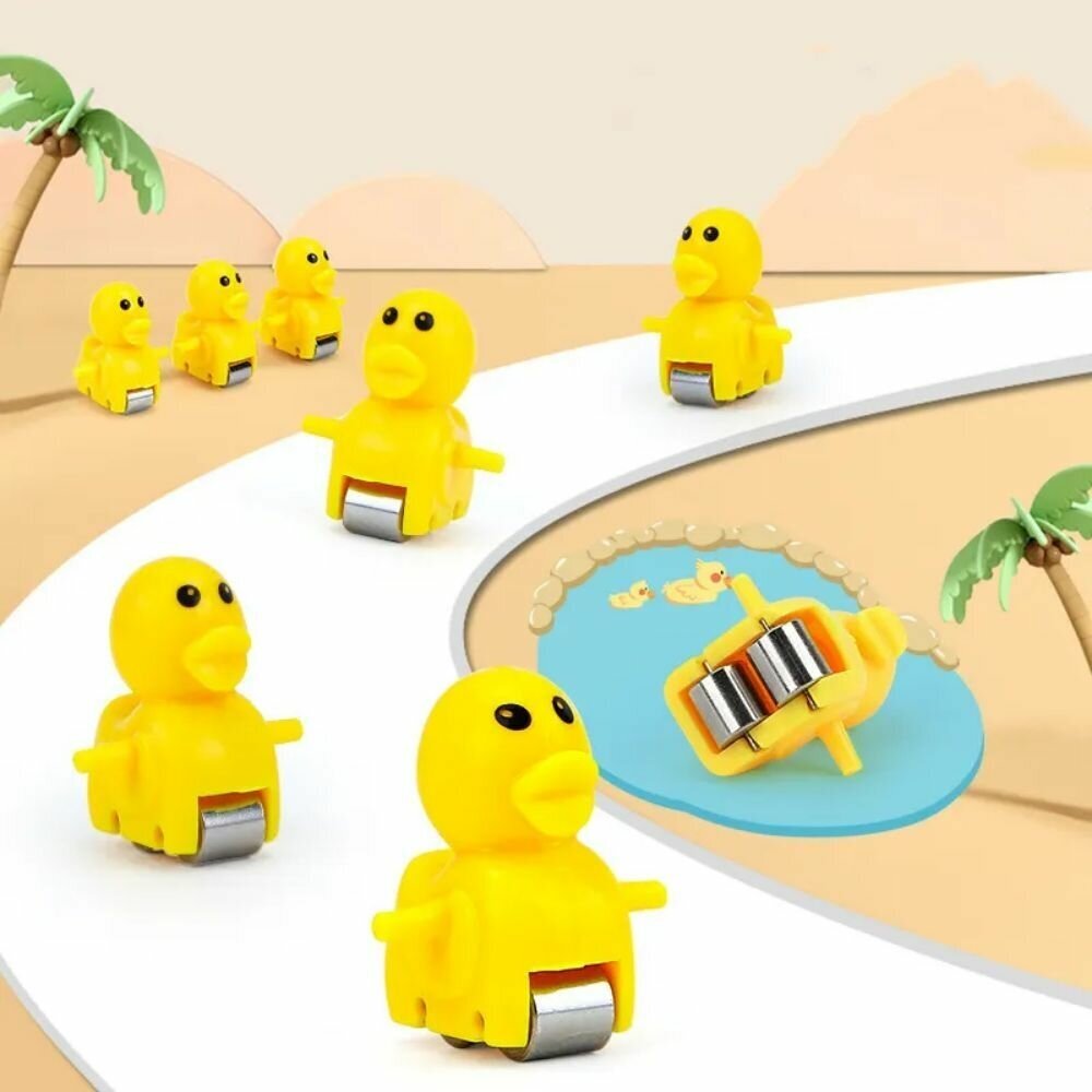 Интерактивная развивающая музыкальная игрушка для детей Small Duck. Развивашка антистресс для девочек и мальчиков Утята на эскалаторе 12 штук