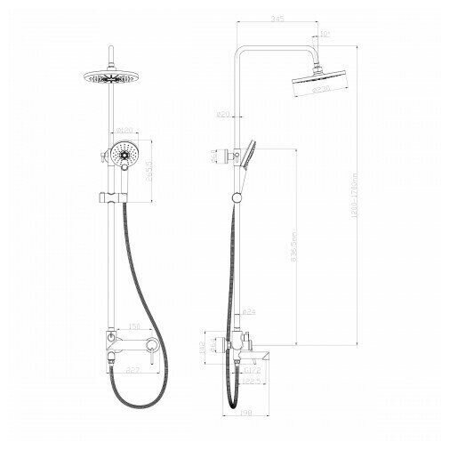 Душевая стойка Lemark Minima LM3862C, хром