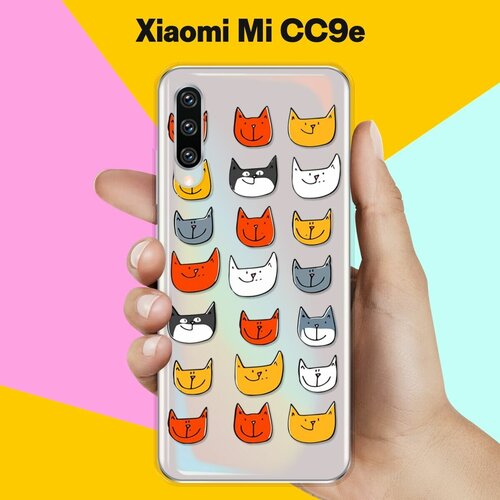 пластиковый чехол красные цветы узор на xiaomi mi cc9e сяоми ми сс9е Силиконовый чехол Узор из котов на Xiaomi Mi CC9e