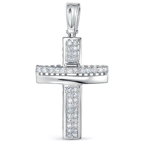 фото Декоративный крест с 40 бриллиантами из белого золота 116700 vesna jewelry