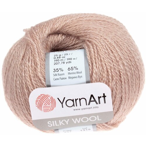 Пряжа Yarnart Silky wool бежевый (337), 65%шерсть мериноса/35%искусственный шелк, 190м, 25г, 3шт