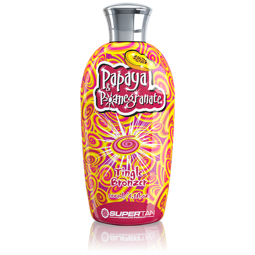 Supertan Бронзатор PAPAYA  POMEGRANATE с тингл-эффектом, коллагеном и экстрактом кофеина, 15 мл