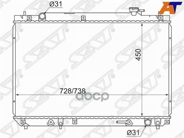 SAT TY0003SXU10 Радиатор TOYOTA HARRIER 5S-FE 97-03