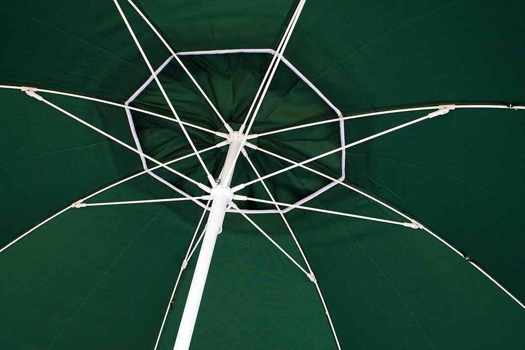 Зонт пляжный круглый складной с металлической ручкой, с клапаном, 220 см, зеленый - фотография № 2