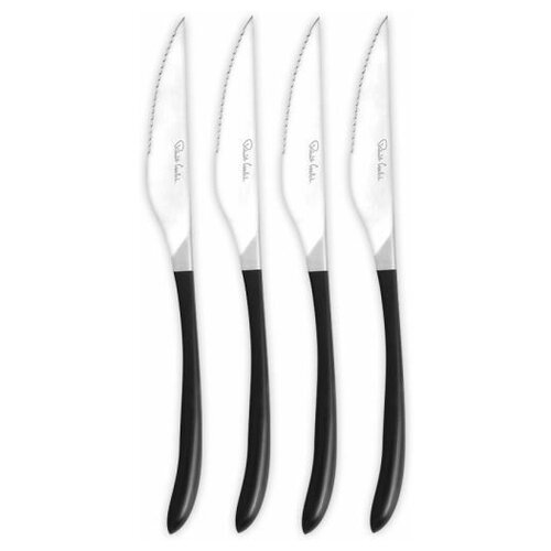 Набор ножей для стейка Contour Noir, 4 шт, цвет рукояти черный, нержавеющая сталь, Robert Welch, COBSA1012V/4