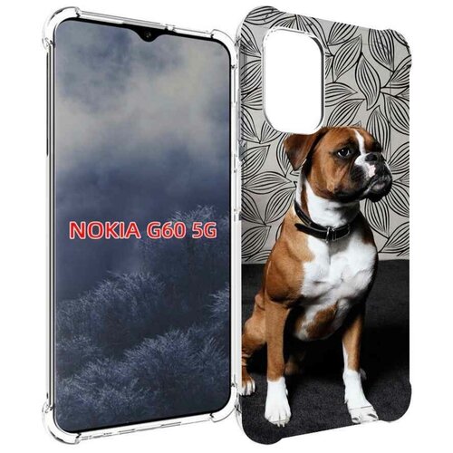 Чехол MyPads боксер собака для Nokia G60 5G задняя-панель-накладка-бампер