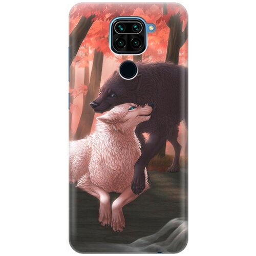 фото Re:pa накладка transparent для xiaomi redmi note 9 с принтом "влюбленные волки"