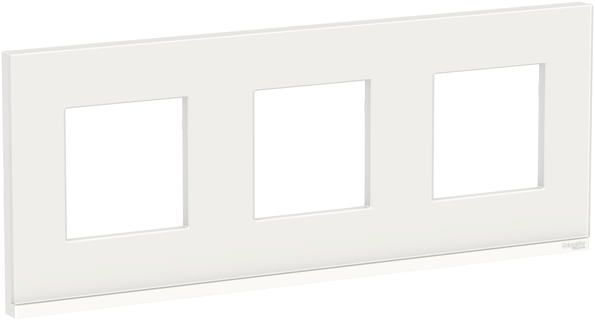 Рамка 3-постовая горизонтальная Unica PURE Schneider Electric, белое стекло NU600685