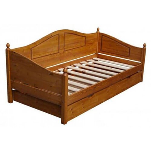 Деревянная кровать из массива сосны диван Филёнка три спинки, 90х200 см (габариты 100х210 см). Без ящиков.