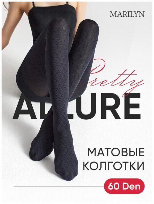 Колготки  Marilyn Allure W05, 60 den, с ластовицей, черный