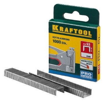 Скобы д/степлера Kraftool тип 53, 14мм 1000шт 31670-14 - фото №8