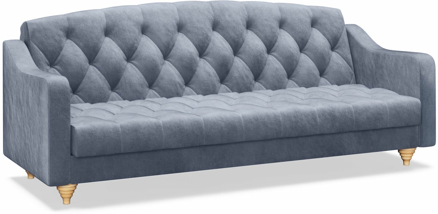 Прямой диван Первый Мебельный Сапфир Голубой, велюр - фотография № 1