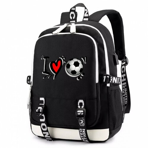 Рюкзак Футбол с USB-портом черный №3