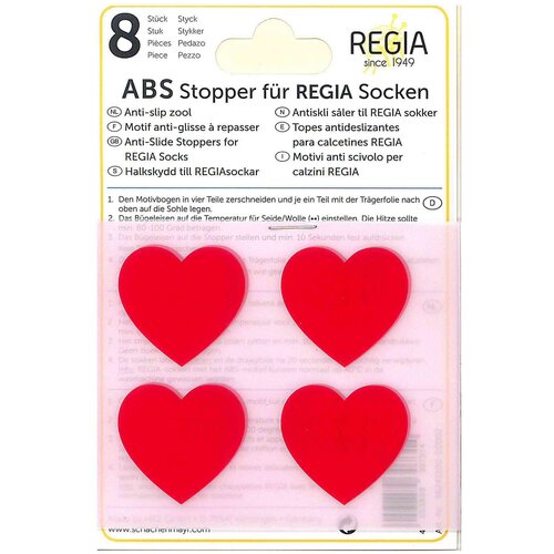 Regia ABS-противоскользящие наклейки для приклеивания к носкам MEZ Сердечки 98245100-00002 красный