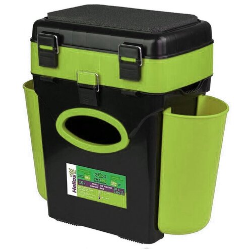 Ящик зимний FishBox двухсекционный (10л) зеленый Helios тонар ящик зимний fishbox 10л зеленый helios зеленый