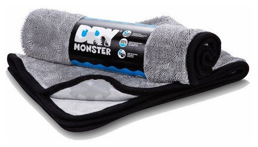 Dry Monster – Серая микрофибра для сушки с оверлоком 50x60см 560гр/м