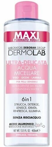 Мицеллярная вода для очищения ультра-нежная, DermoLab, Ultra-Gentle Micellar Cleansing Water, 400 мл