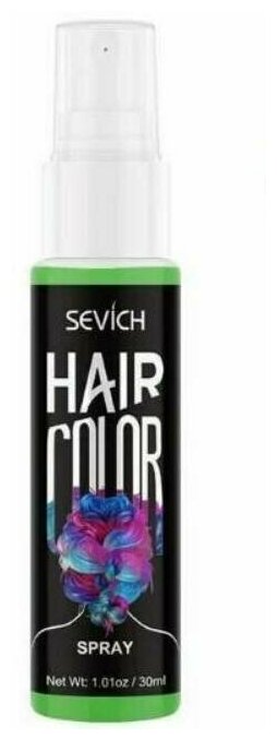 Sevich Цветной спрей для временного окрашивания волос, цветные волосы (зеленый), 30мл