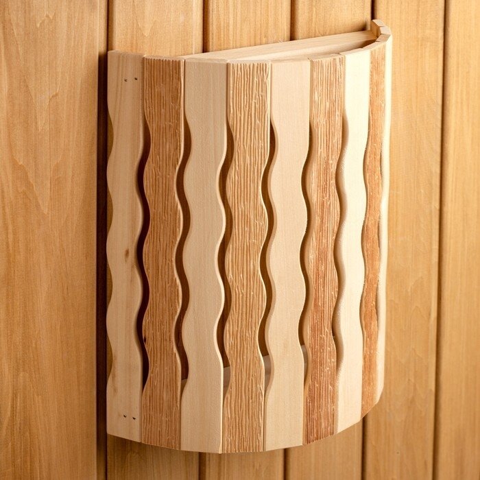 Абажур деревянный, полукруглый "Волна Термо" 29,5х23х16 см - фотография № 1