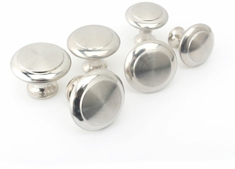Ручка-кнопка Brante BR906 серебро (комплект 8шт) нержавеющая сталь - фотография № 1
