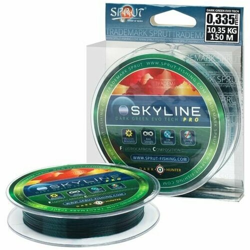 фото Леска летняя sprut evotech pro darkgreen 0,335mm/150m