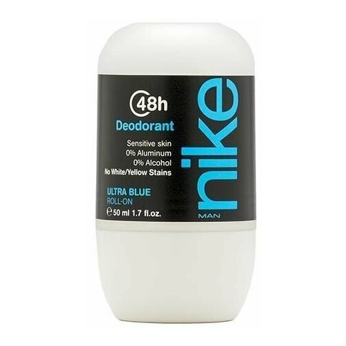 Дезодорант мужской шариковый парфюмированный Nike Man Ultra Blue 48H 50 мл (из Финляндии) гель для душа nike man ultra blue 250 мл из финляндии