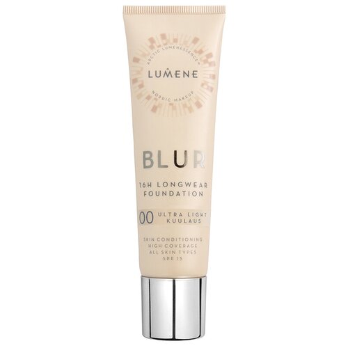 lumene тональный крем устойчивый blur 16ч spf15 0 light ivory 0 Lumene Тональный крем Blur, SPF 15, 30 мл/40 г, оттенок: 00 ultra light