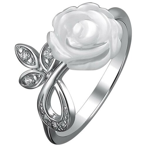 фото Эстет кольцо с перламутром и фианитами из серебра 01к4511214-1, размер 16.5