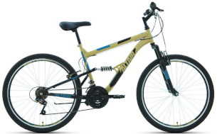 Велосипед ALTAIR MTB FS 26 1.0 (26" 18 ск. рост. 18") 2022, бежевый/черный, RBK22AL26061