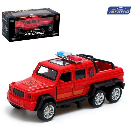 машина pickup 6x6 hc toys машина р у 1 10 внедорожник pickup 6x6 акб Машина металлическая «Джип 6X6 спецслужбы», 1:32, инерция, цвет красный