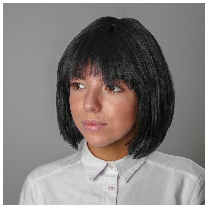 Карнавальный парик «Каре», обхват головы 56-58 см, цвет чёрный, 100 г