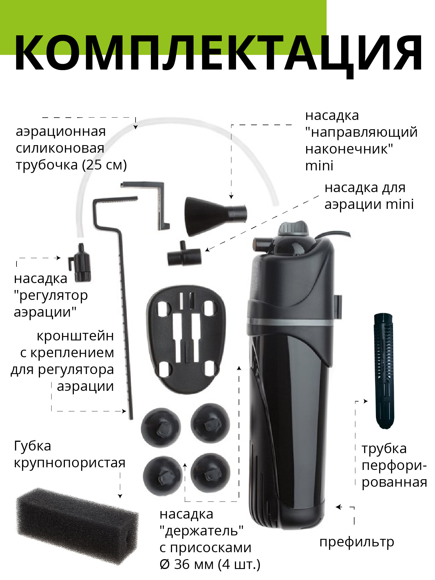 Фильтр внутренний AQUAEL FAN FILTER 2 plus для аквариума 100 - 150 л (450 л/ч, 5.2 Вт) — фото 1