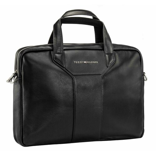 Портфель, фактура гладкая, черный гладкий