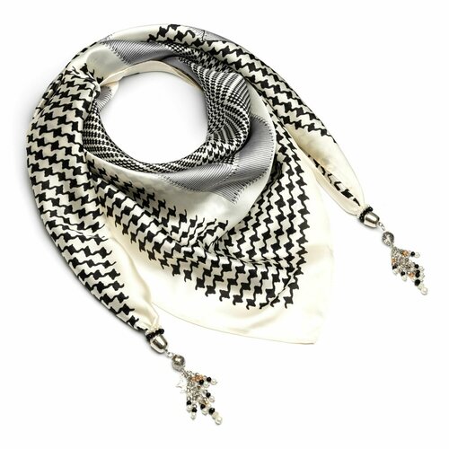 фото Платок foxtrot,90х90 см, бежевый, черный