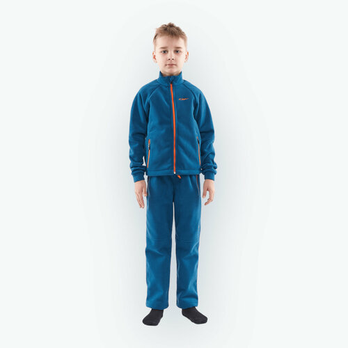 Комплект термобелья Dragonfly Детский флисовый костюм Dragonfly Blue Orange, размер 116-122, синий, оранжевый