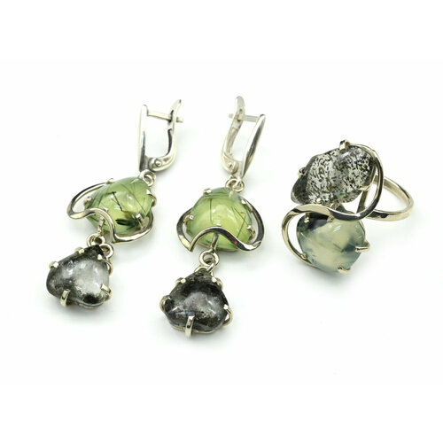 Комплект бижутерии: кольцо, серьги, кристалл, размер кольца 18, мультиколор комплект бижутерии серьги кольцо кристалл размер кольца 18 5 мультиколор