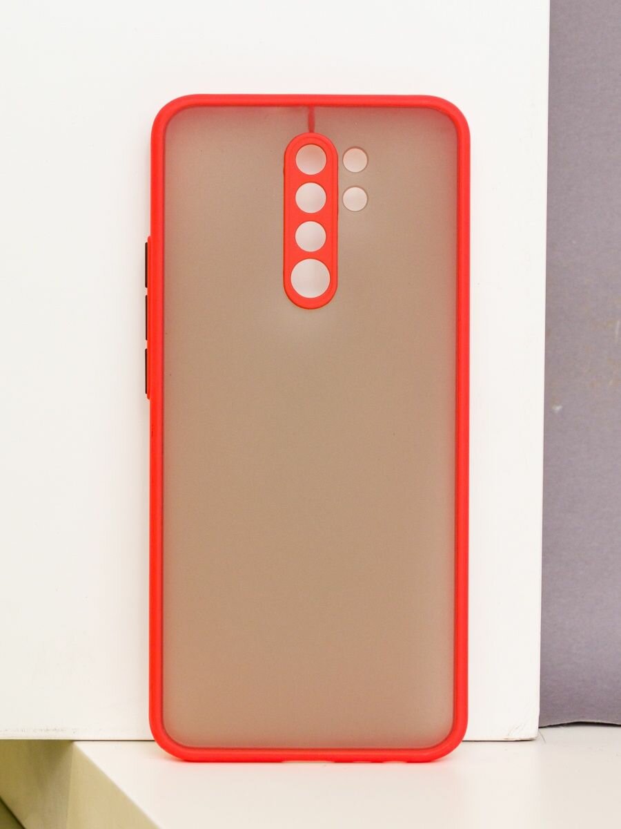 Чехол на Xiaomi Redmi 9 с защитой камеры, красный