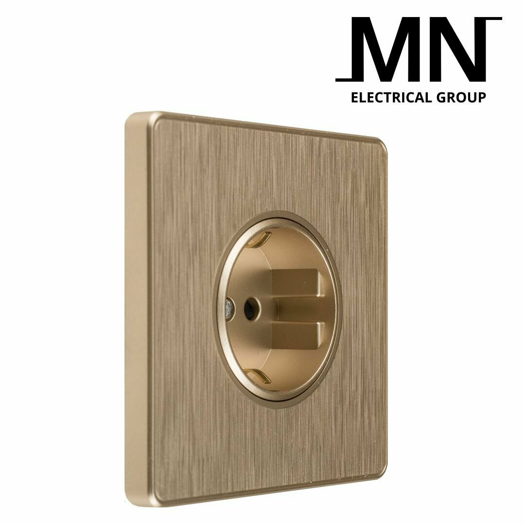 фото Розетка с заземлением Light Gold MN