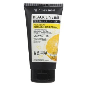 Пенка для умывания Skin Shine "Black Line" активная витаминная, 150мл - фото №2