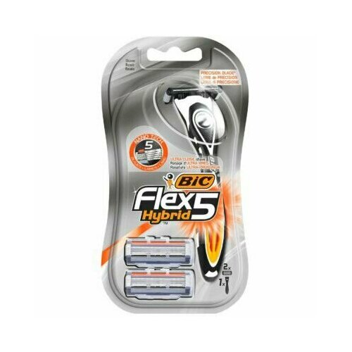 Станок Bic Flex 5 Hybrid с 2 кассетами bic сменные кассеты bic hybrid 5 flex 5 лезвий 4 шт