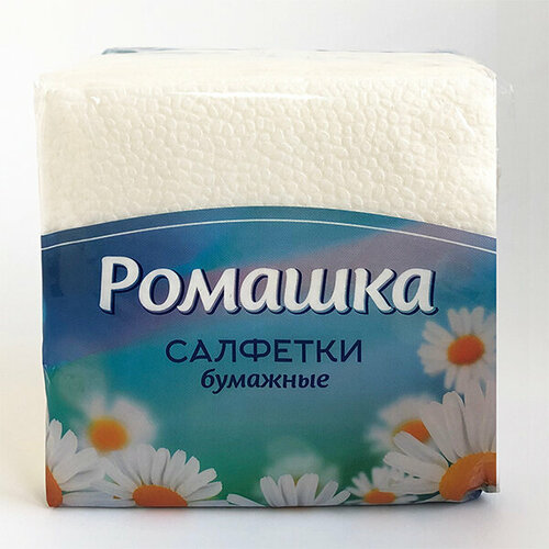 Салфетки бумажные ромашка 1сл 70л 82₽