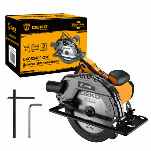 Дисковая пила DEKO DKCS2400-210 063-4319 2400 Вт серыйжелтый 10080₽