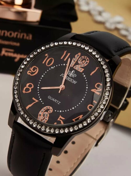 Наручные часы ШОПОГОЛИК SHPR1201/черный,бронзовый, коричневый, черный