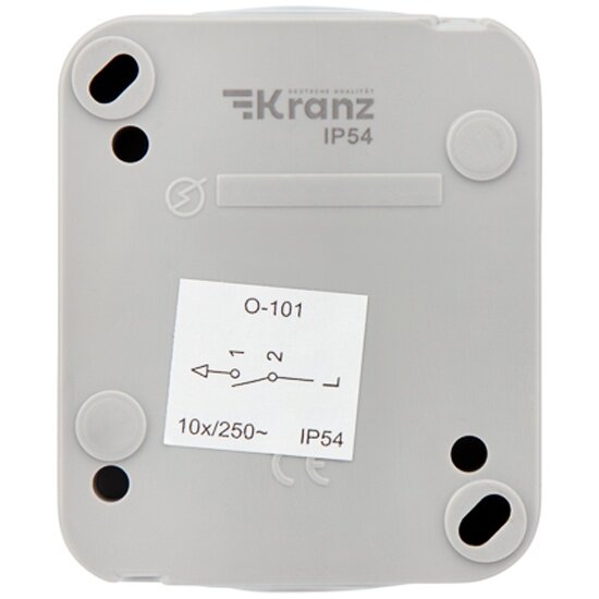 KR-78-0835 KRANZ Выключатель одноклавишный Mini OG IP54, о/у, серый - фото №4