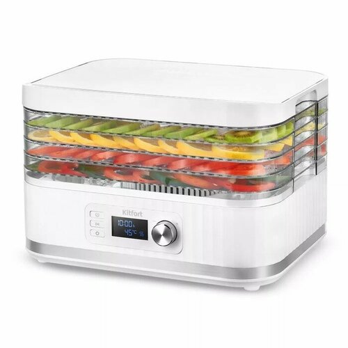 Сушилка для овощей и фруктов Kitfort КТ-1959 450 Вт 5 ярусов таймер белая 13547₽