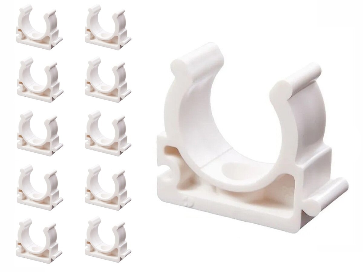 Крепление для труб полипропиленовое белое 40 (10 шт)