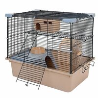 Клетка для грызунов Дарэлл "Eco", Рикки, 2 этажа, разборная, 42х30х40 см, бежево-черная
