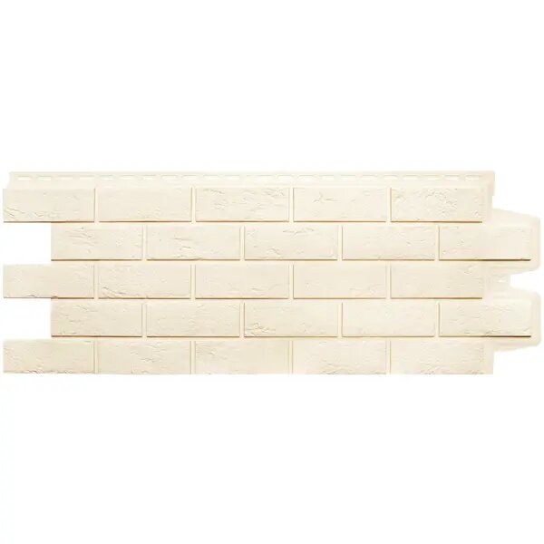 фото Фасадная панель Grand Line Classic Состаренный кирпич 1109х418 мм молочный