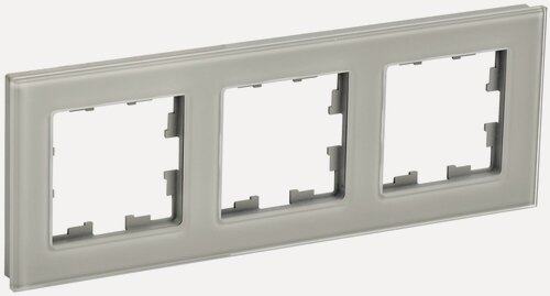Изображение товара BRITE Рамка 3-мест. РУ-3-2-БрД , стекло, дымчатая, IEK, глянцевая