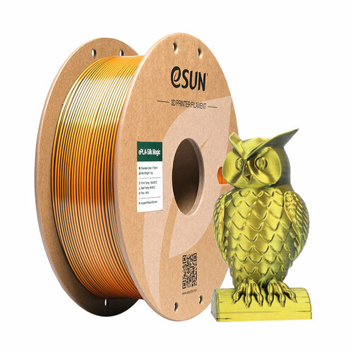 Филамент Esun SILK PLA+, для 3D принтера, золотой/черный, 1кг черный, золотистый
